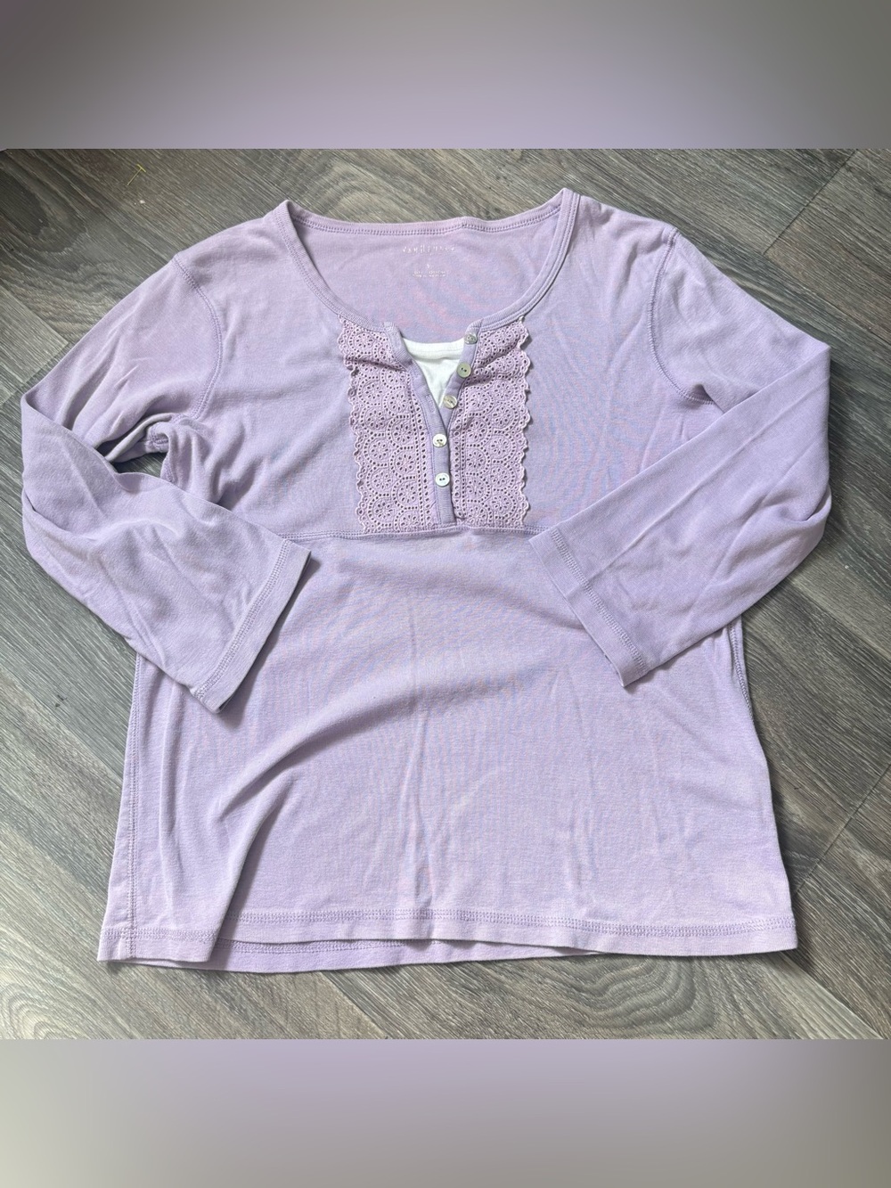 Lavender babydoll 3/4 sleeve lace top